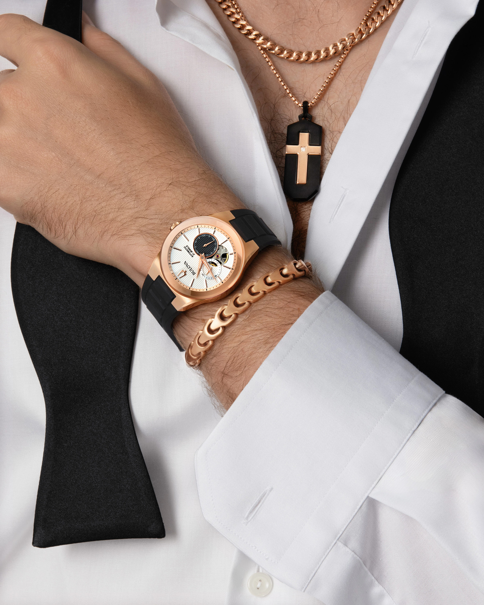 Silver-Tone Dial Stainless Steel Rubber Latin GRAMMY® 97A186 | Bulova